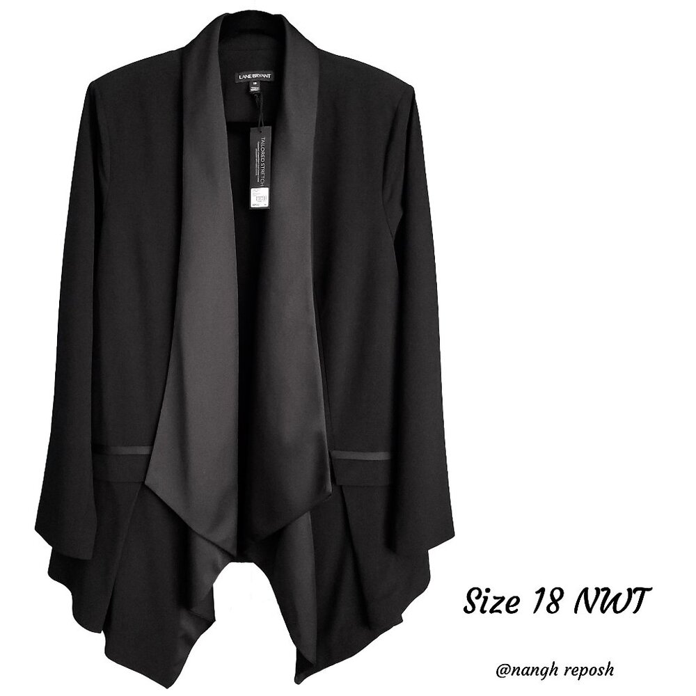 LANE BRYANT ~ Tailored Stretch Drape Front Blazer Jacket ~ NWT Sizes 18 + 22 - Picture 11 of 15